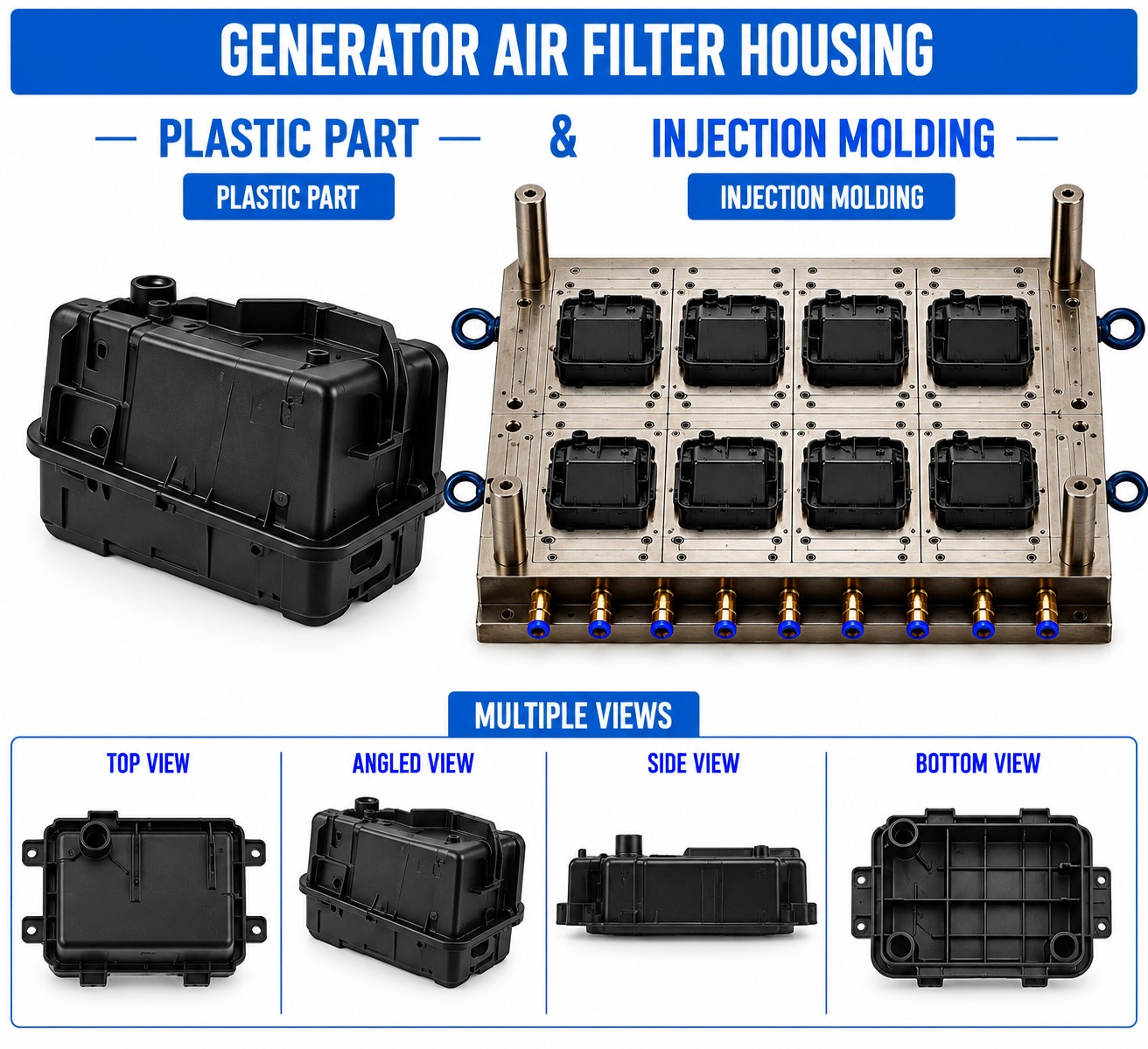 Generator Plastic Air Filter Housing Mould and Moulding Service